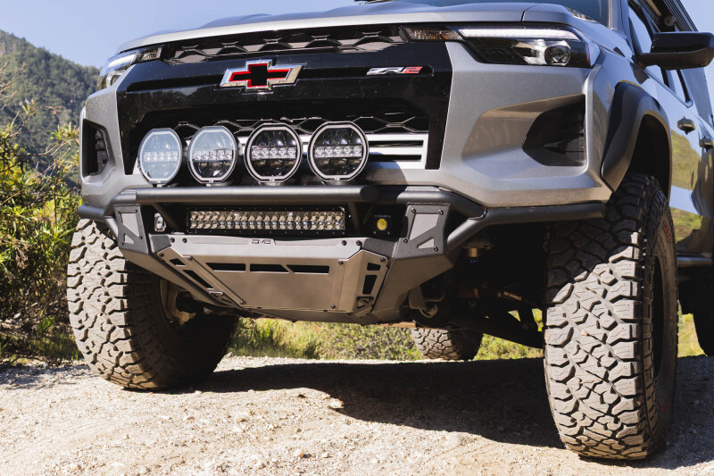 Chevrolet Colorado ZR2 Front Bumper - DV8 Offroad - Tube with Skid Plates - Micro-Texture Black with Gray Accents - `23-`26
